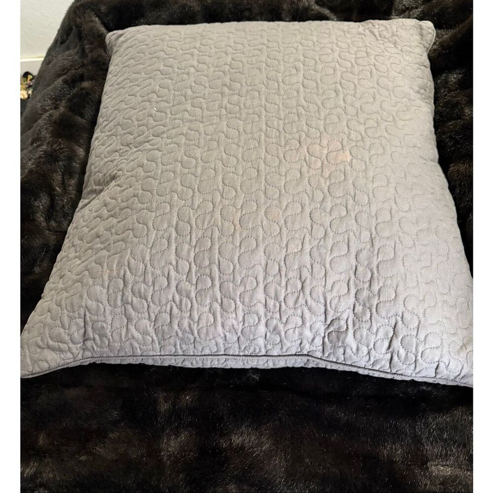 Ikea‎ ALINA Cushion Pillow Gray Quilted Zip Close Euro 25 x 25"